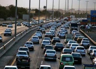 آخرین شرایط ترافیکی جاده های کشور ، ترافیک سنگین در آزادراه کرج، تهران